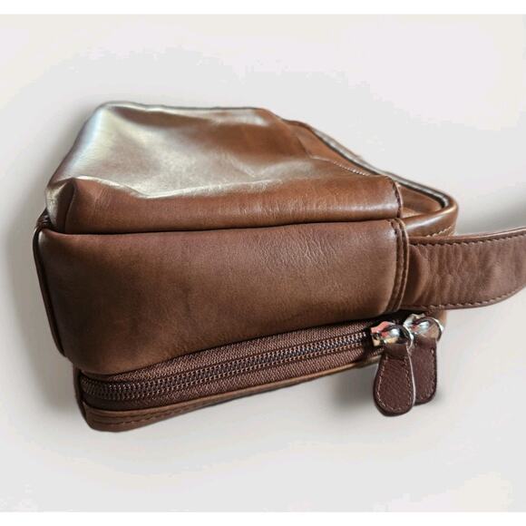 Ili Purse Genuine Leather Crossbody Purse Shoulder Bag Camel Brown - Picture 5 of 7